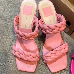 Dolce Vita Pink Braided Heeled Sandals